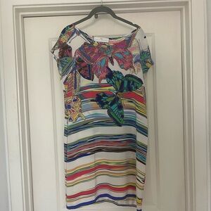 Amanda Uprichard Multicolor Striped Butterfly Dress